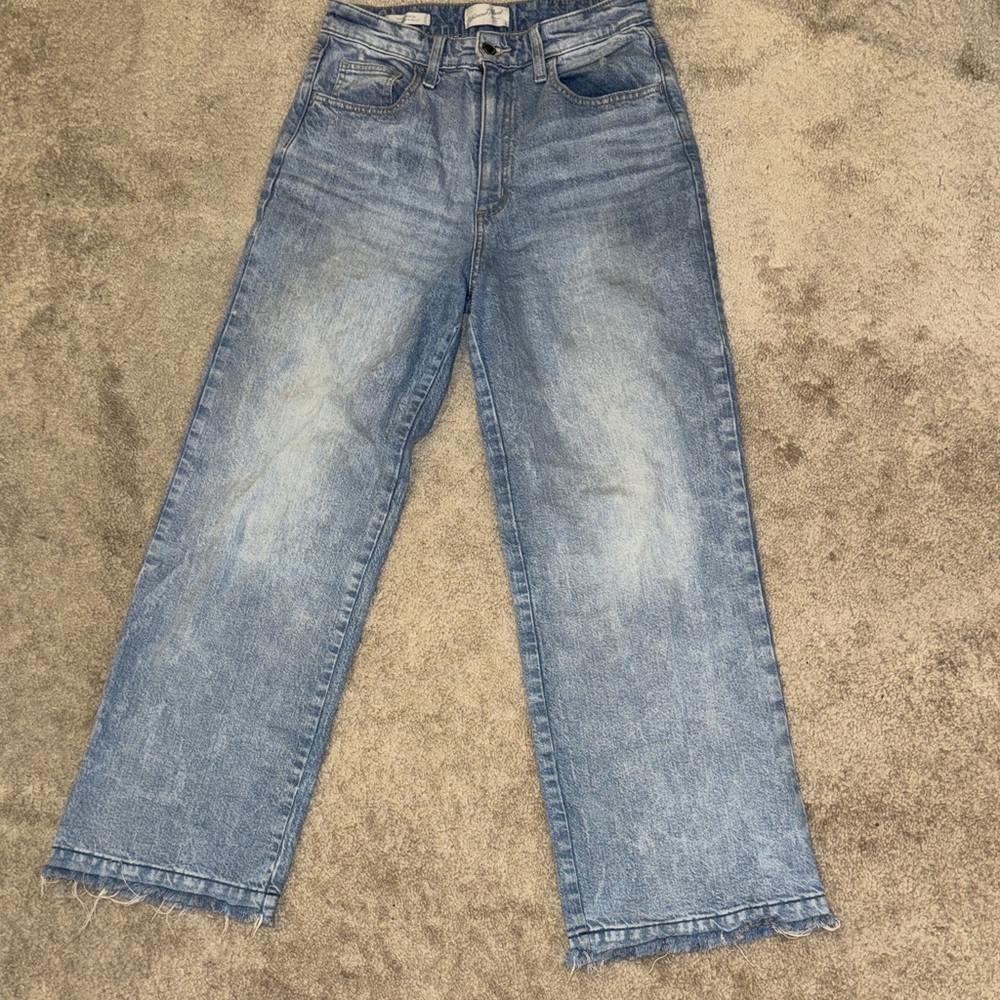 Casual Blue Wide-Leg Jeans
